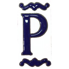 Litera P model albastru